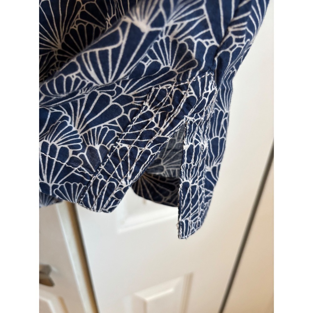 Talbots Petite Medium Navy & White Printed 100% Cotton Tunic – 3/4 Sleeves - Picture 6 of 8